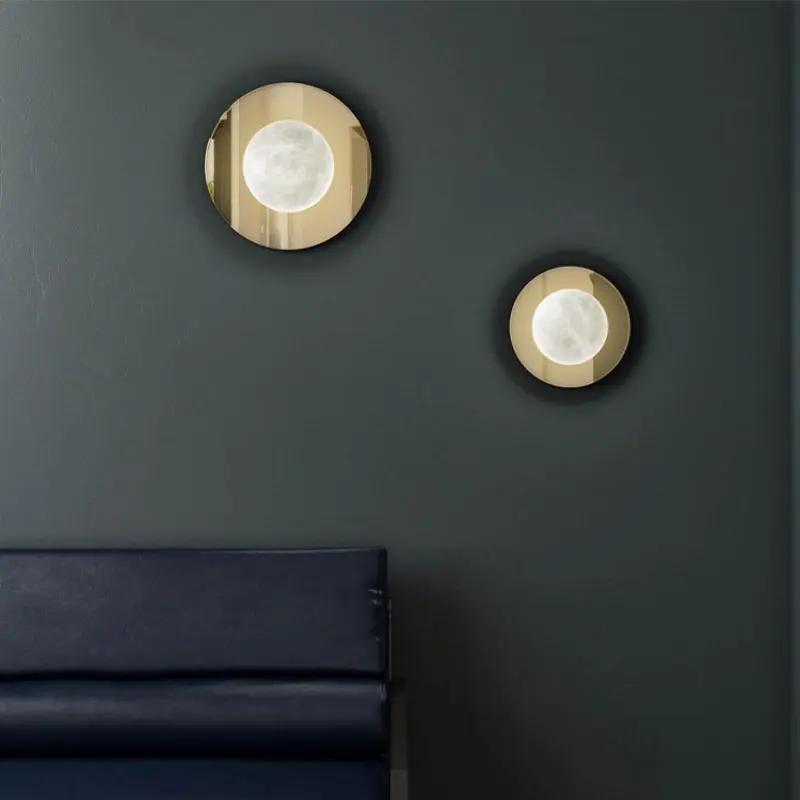 Wall Sconce Alabaster Hemisphere Wall Sconce Fabtiko