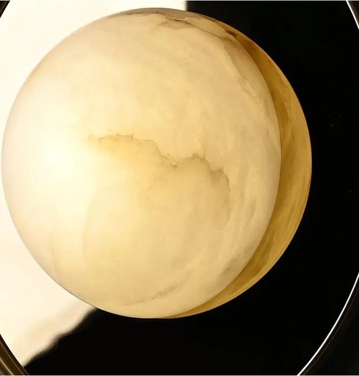 Wall Sconce Alabaster Hemisphere Wall Sconce Fabtiko