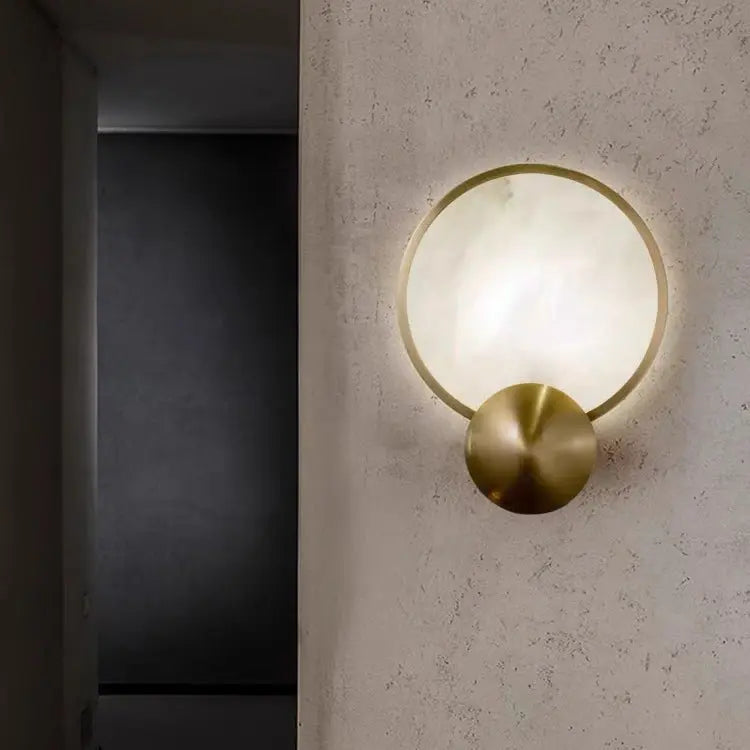 Alabaster Round Modern Wall Sconce    Wall Sconce [product_tags] Fabtiko