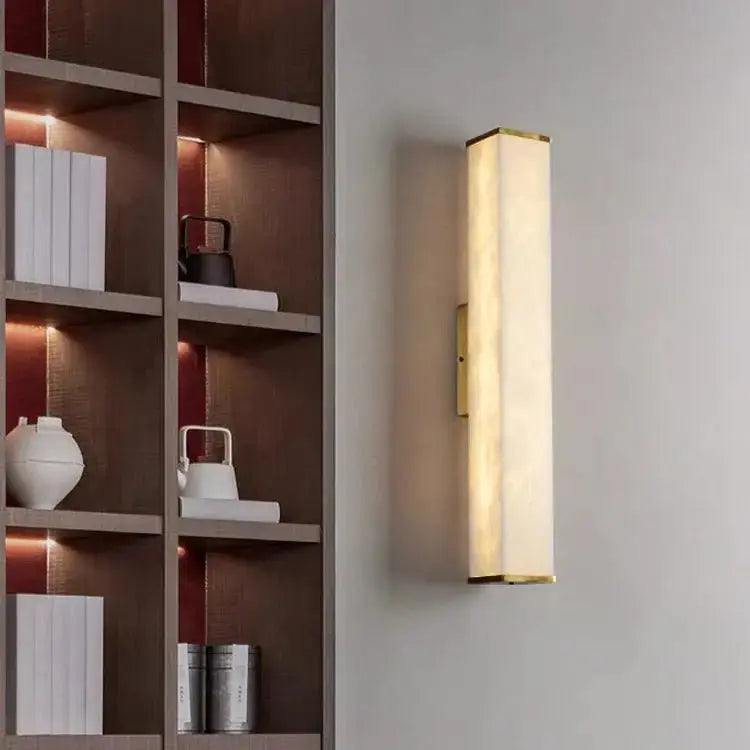 Real Alabaster Wall Sconce For Living Room 3.15&quot;W*3.94&quot;S*23.62&quot;H   Wall Sconce [product_tags] Fabtiko