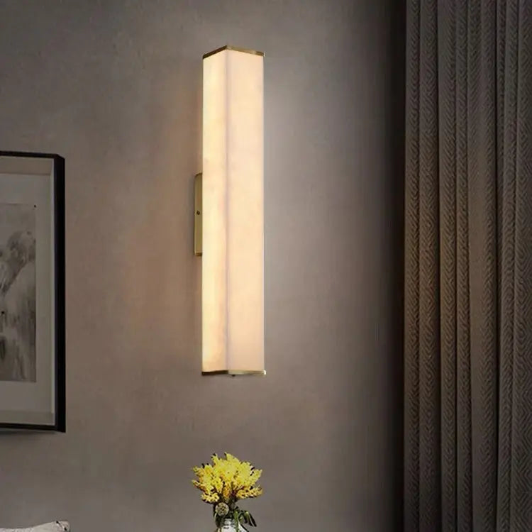 Real Alabaster Wall Sconce For Living Room 3.15&quot;W*3.94&quot;S*31.49&quot;H   Wall Sconce [product_tags] Fabtiko