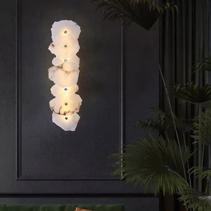 Real Alabaster Wall Sconces Modern 7 Lights   Wall Sconce Fabtiko