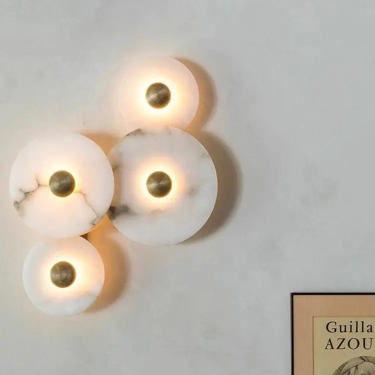 Round Alabaster Wall Sconces Lighting    Wall Sconce [product_tags] Fabtiko