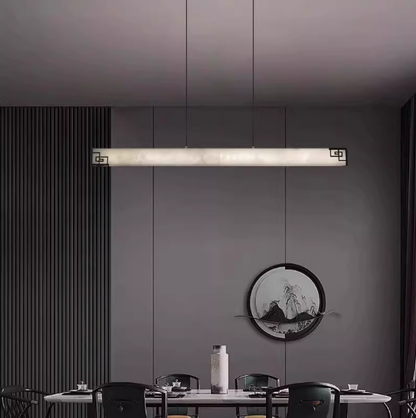Modern Horizontal Natural Alabaster Pendant