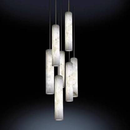 Alabaster Parallel Square Multi Light Pendant