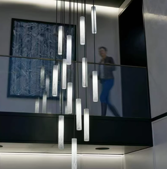 Alabaster Parallel Square Multi Light Pendant