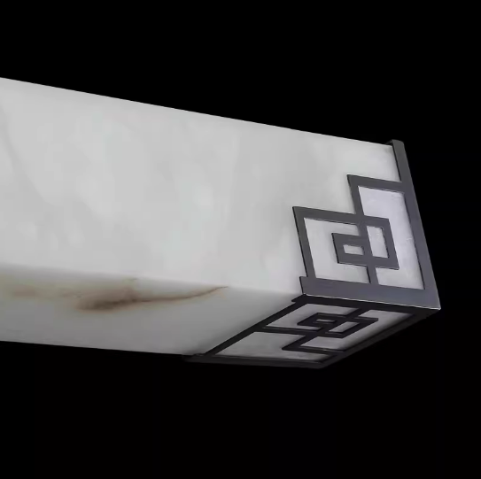 Modern Horizontal Natural Alabaster Pendant