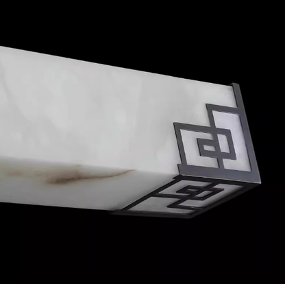 Modern Horizontal Natural Alabaster Pendant