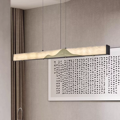 Alabaster Designer Linear Pendant Light for Dining Room