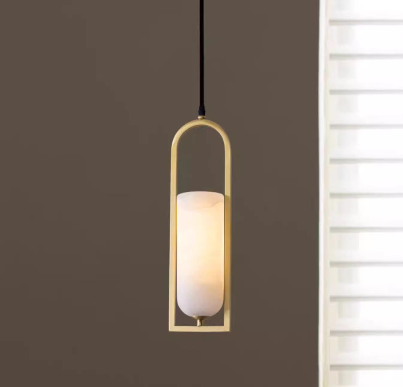 Alabaster Brass Pendant Light Fixtures Dining Room