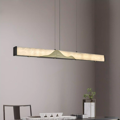 Alabaster Designer Linear Pendant Light for Dining Room