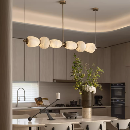 Handcrafted Dining Room and Kitchen Alabaster Chandelier