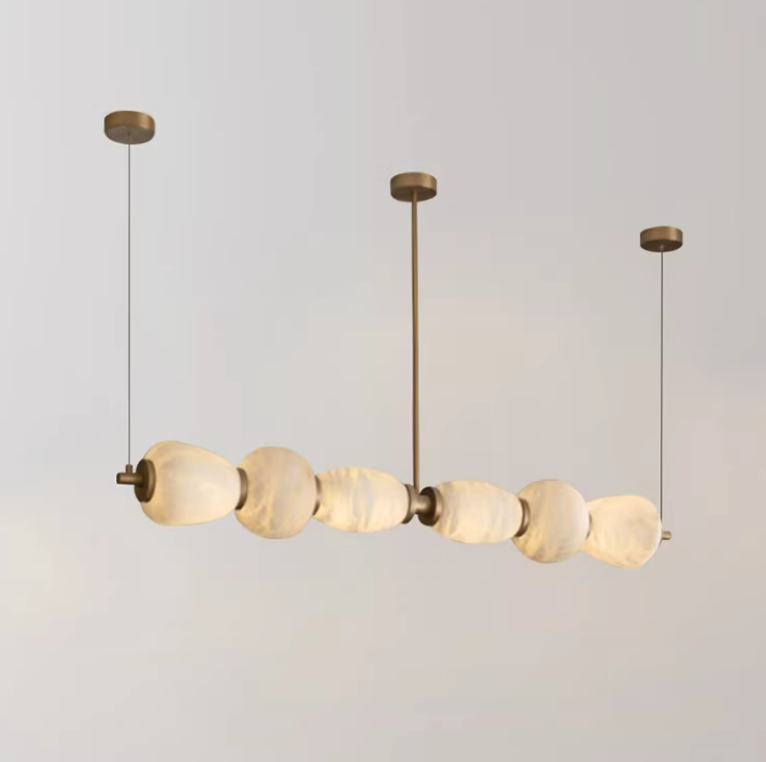 Handcrafted Dining Room and Kitchen Alabaster Chandelier