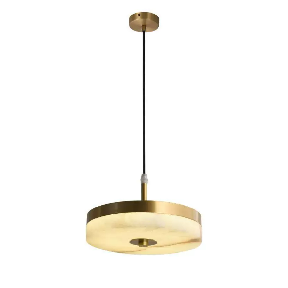 Full Copper Alabaster Pendant Light Single Head