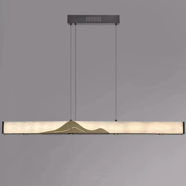 Alabaster Designer Linear Pendant Light for Dining Room